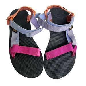 Teva Origional universal womens sandals color block beach pink purple size 7